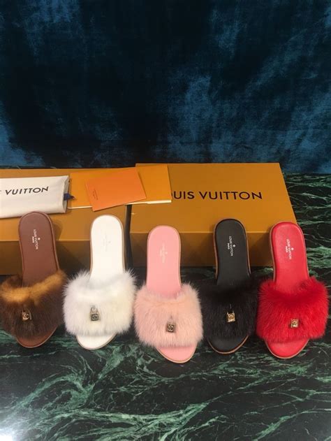 louis vuitton teen slippers|louis vuitton fluffy slippers.